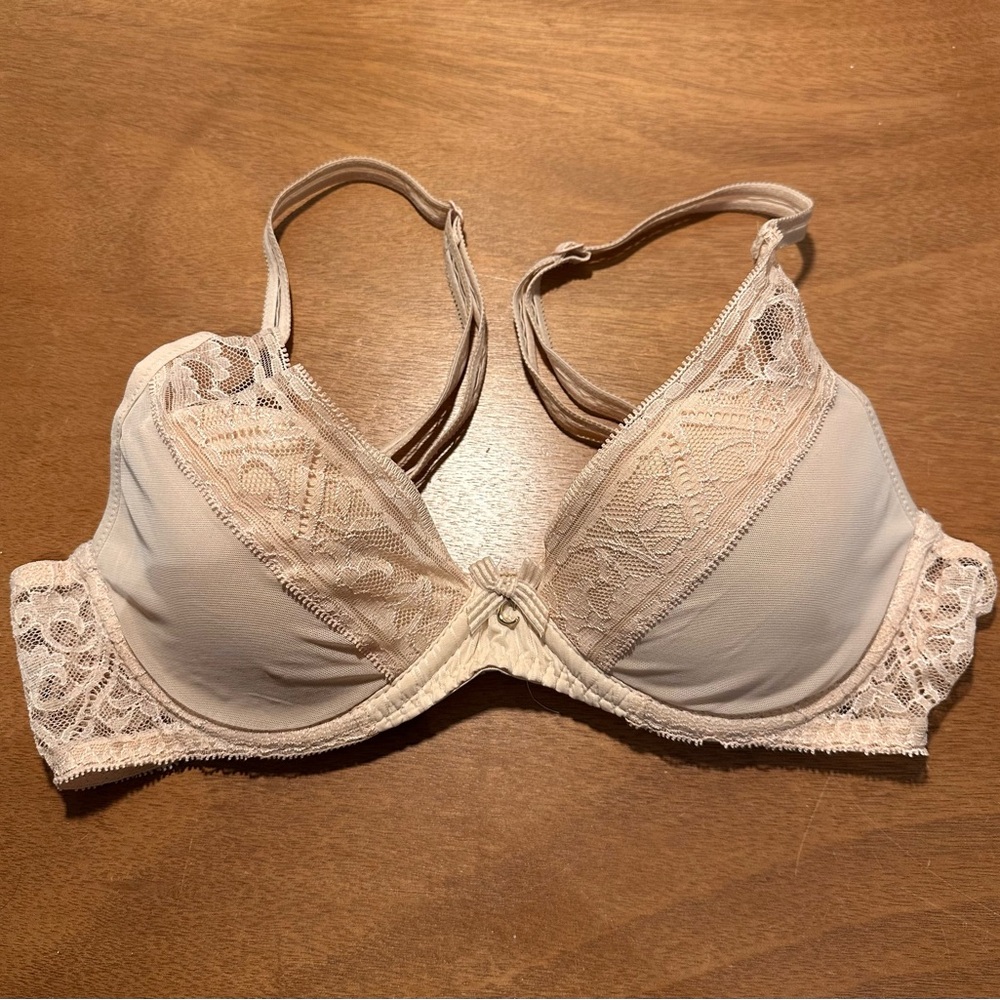 Chantelle Lace-Trim Light Beige T-Shirt Bra